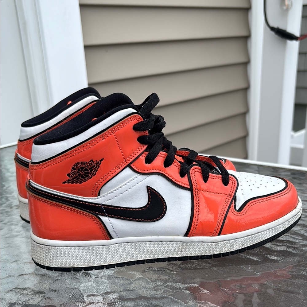Nike Air Jordan 1 Mid Orange Black Sneakers